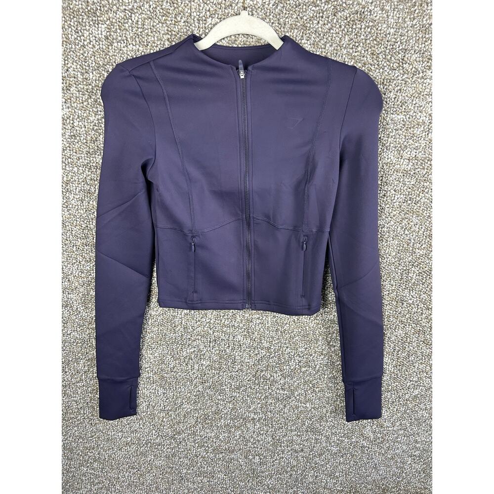 Gymshark Flow Zip Up Jacket Small Body Fit Purple Outdoor Gym Fitted